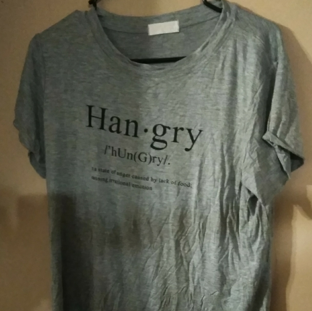 Woman novelty tee shirt grey sz M